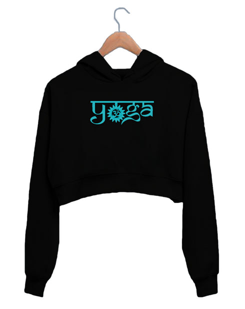 Quirkipedia Classic Om Yoga YOGA Fitness, Positivity, Mindfulness Womens Crop Hoodies
